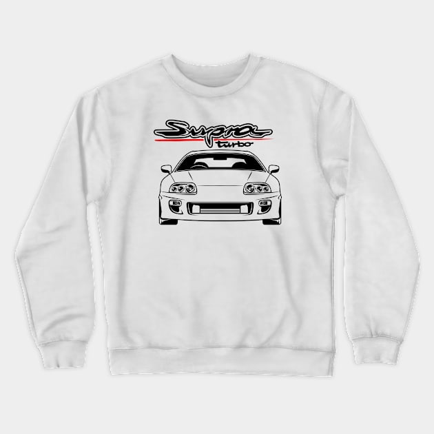 Super car Supra 4th Generation JZA80 mk4 black front Crewneck Sweatshirt by creative.z